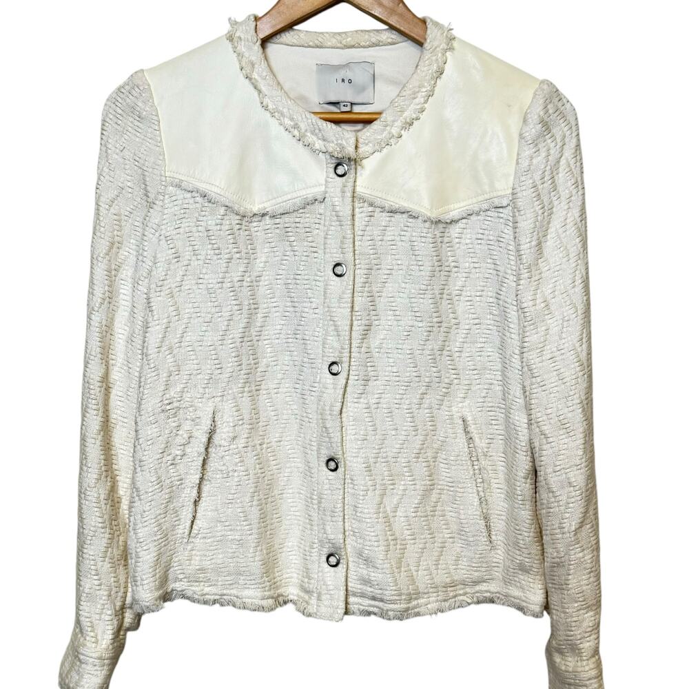 IRO Cream Textured Blazer EUC 42 US 10